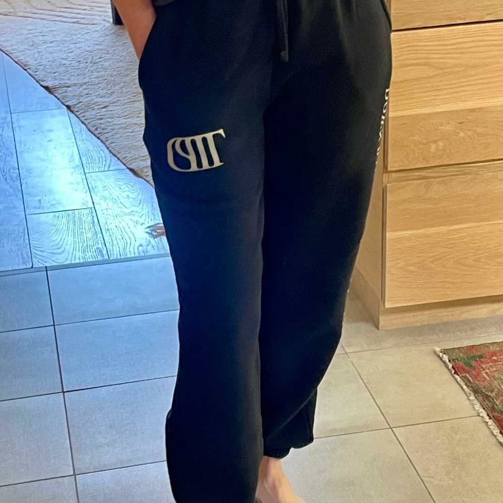 Taylor Swift Black and White Joggers with Tapered Ankle